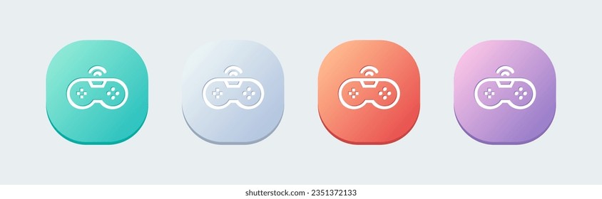 Game console line icon in flat design style. Joystick signs vector illustration.
