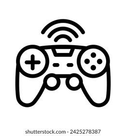 game console line icon illustration vector graphic. Simple element illustration vector graphic, suitable for app, websites, and presentations isolated on white background