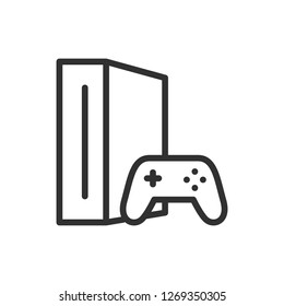 game console. linear icon. Line with editable stroke