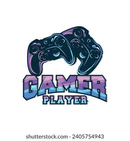 Game Console Logo, Gamer Design Gamepad Illustration Symbol Template