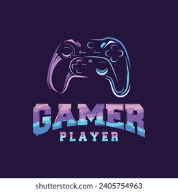 Game Console Logo, Gamer Design Gamepad Illustration Symbol Template