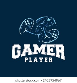 Game Console Logo, Gamer Design Gamepad Illustration Symbol Template