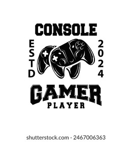 Game Console Logo, Gamer Design Gamepad Illustration Symbol Template