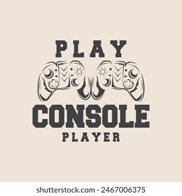 Game Console Logo, Gamer Design Gamepad Illustration Symbol Template