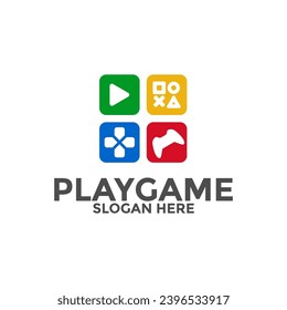 Game console logo vector, Gaming logo with game pad logo design template, game play logo