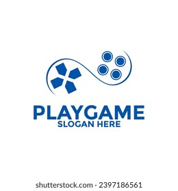 Game console logo vector, Gaming logo with game pad logo design template, game play logo icon
