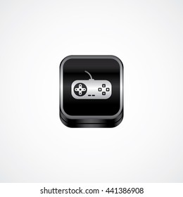 game console metal plate theme icon button vector art illustration