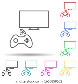 game console multi color style icon. Simple thin line, outline vector of new technologies icons for ui and ux, website or mobile application