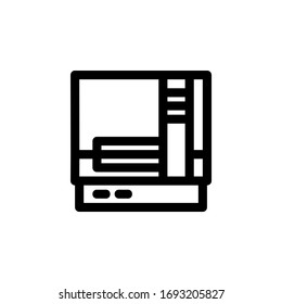 Game Console Outline Icon Vector Illustration
