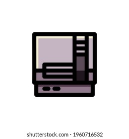 Game Console Outline Icon Vector Illustration
