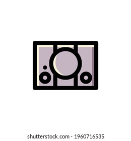 Game Console Outline Icon Vector Illustration
