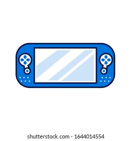 Game console portable color line icon. Electronic device. Gaming concept. Pictogram for web page, mobile app, promo. Editable stroke.