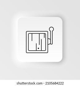 Game, console, retro, arcade neumorphic style vector icon. Neumorphism style. Game console retro arcade neumorphic style vector icon. Neumorphism style on white background.