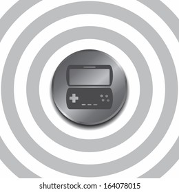 game console round silver steel icon button
