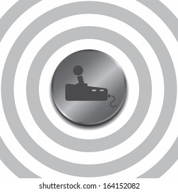 game console round silver steel icon button
