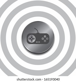 game console round silver steel icon button theme