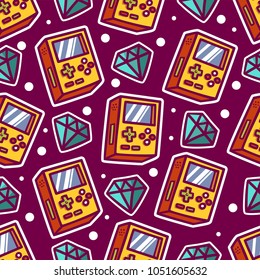 game console seamless pattern for background or texture