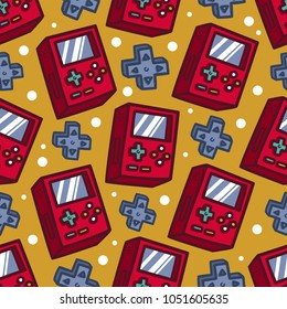 game console seamless pattern for background or texture