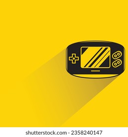 consola de juegos con sombra sobre fondo amarillo