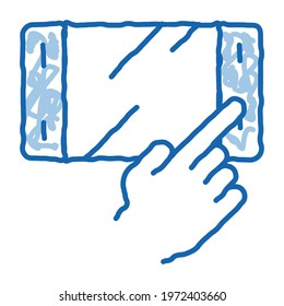 Game Console sketch icon vector. Hand drawn blue doodle line art Game Console sign. isolated symbol illustration