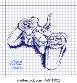 Game Console sketch Illustration. Hand drawn Vector