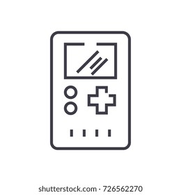 game console symbol vector line icon, sign, illustration on background, editable strokes