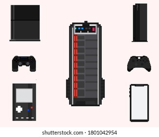 Game console Type vector design in illustrator pixel art icon