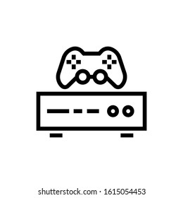 Game console vector icon in outline style icon, isolated on white background