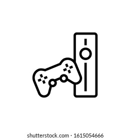 Game console vector icon in outline style icon, isolated on white background