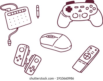 game console vector illustration . game console doodle style
