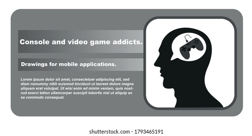 game console and video game addicts icon
