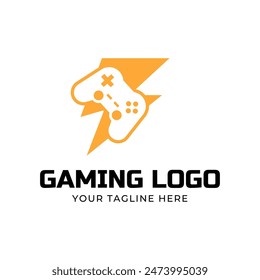 Game console and video games stick logo design template logo.