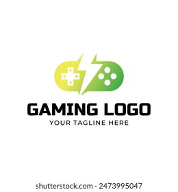 Game console and video games stick logo design template logo.