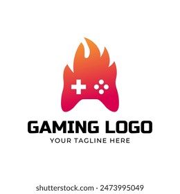 Game console and video games stick logo design template logo.