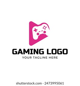 Game console and video games stick logo design template logo.