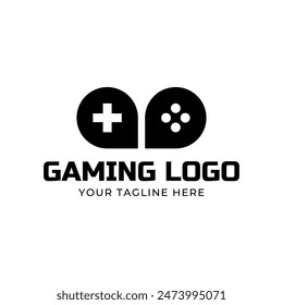 Game console and video games stick logo design template logo.