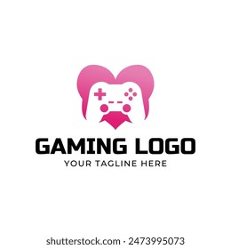 Game console and video games stick logo design template logo.