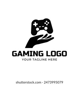 Game console and video games stick logo design template logo.