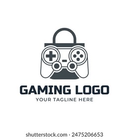 Game console and video games stick logo design template