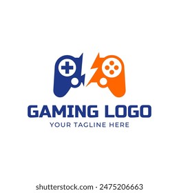 Spielekonsole und Video Spiele Stick Logo Design Vorlage