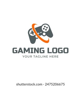 Game console and video games stick logo design template