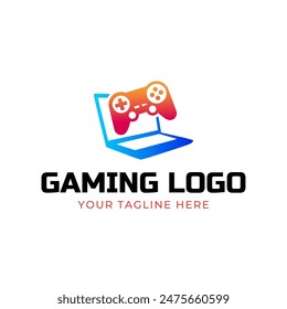 Game console and video games stick logo design template