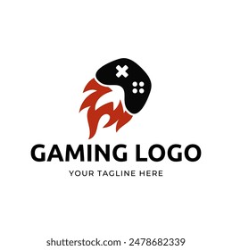 Game console and video games stick logo design template logo.