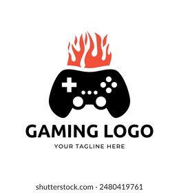 Game console and video games stick logo design template