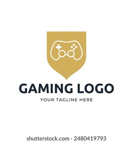 Game console and video games stick logo design template