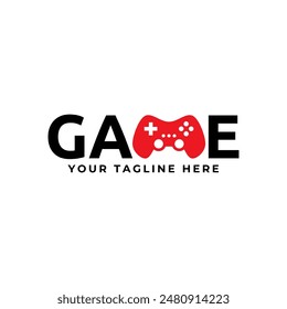Game console and video games stick logo design template