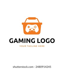 Game console and video games stick logo design template