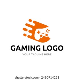 Game console and video games stick logo design template