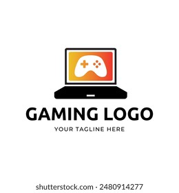 Game console and video games stick logo design template