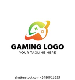 Game console and video games stick logo design template logo.